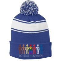 We Rise Together Against Racism For Equality Social Justice Cute Gift Stripe Pom Pom Beanie