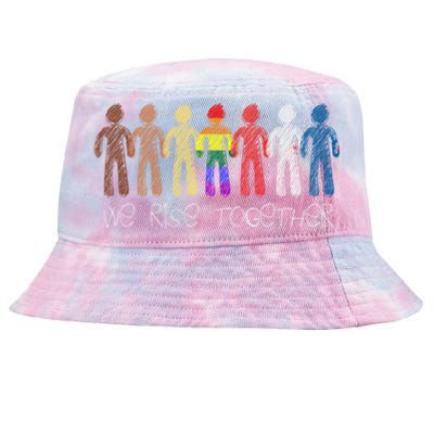 We Rise Together Against Racism For Equality Social Justice Cute Gift Tie-Dyed Bucket Hat