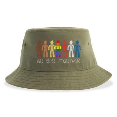 We Rise Together Against Racism For Equality Social Justice Cute Gift Sustainable Bucket Hat