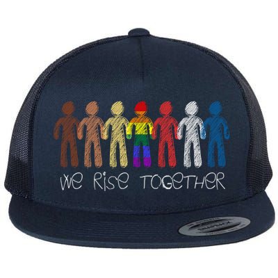 We Rise Together Against Racism For Equality Social Justice Cute Gift Flat Bill Trucker Hat