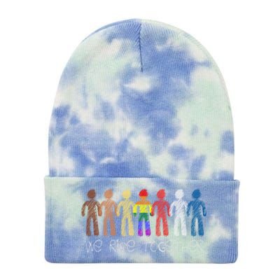 We Rise Together Against Racism For Equality Social Justice Cute Gift Tie Dye 12in Knit Beanie