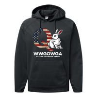 White Rabbit US Flag Q Anon Performance Fleece Hoodie