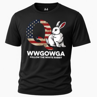 White Rabbit US Flag Q Anon Performance Shirt