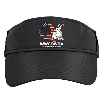 White Rabbit US Flag Q Anon Adult Drive Performance Visor