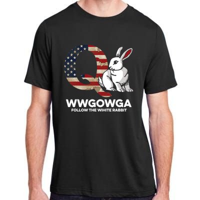 White Rabbit US Flag Q Anon Adult ChromaSoft Performance T-Shirt