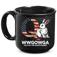 White Rabbit US Flag Q Anon 15oz Campfire Ceramic Mug