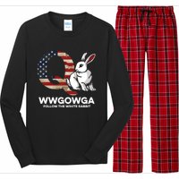 White Rabbit US Flag Q Anon Long Sleeve Pajama Set