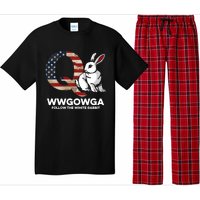 White Rabbit US Flag Q Anon Pajama Set