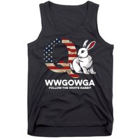White Rabbit US Flag Q Anon Tank Top