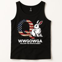 White Rabbit US Flag Q Anon Tank Top