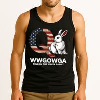 White Rabbit US Flag Q Anon Tank Top