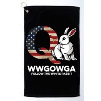 White Rabbit US Flag Q Anon Golf Towel