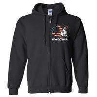 White Rabbit US Flag Q Anon Full Zip Hoodie