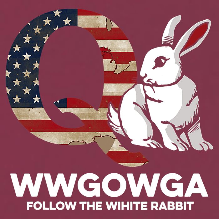 White Rabbit US Flag Q Anon 16oz Travel Tumbler