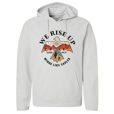 We Rise Up Wings Like Eagles Performance Fleece Hoodie