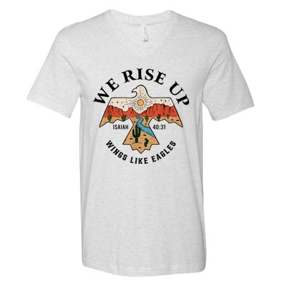 We Rise Up Wings Like Eagles V-Neck T-Shirt