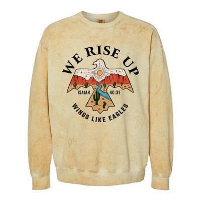 We Rise Up Wings Like Eagles Colorblast Crewneck Sweatshirt