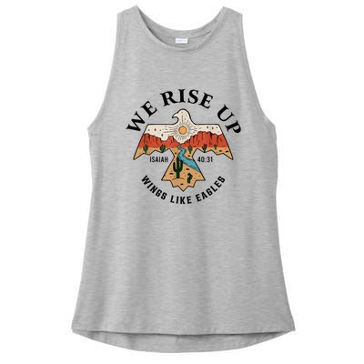 We Rise Up Wings Like Eagles Ladies PosiCharge Tri-Blend Wicking Tank