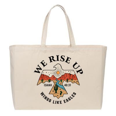 We Rise Up Wings Like Eagles Cotton Canvas Jumbo Tote