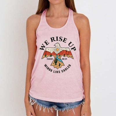 We Rise Up Wings Like Eagles Women's Knotted Racerback Tank