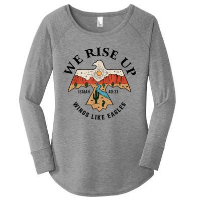 We Rise Up Wings Like Eagles Women's Perfect Tri Tunic Long Sleeve Shirt