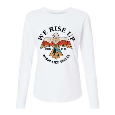 We Rise Up Wings Like Eagles Womens Cotton Relaxed Long Sleeve T-Shirt