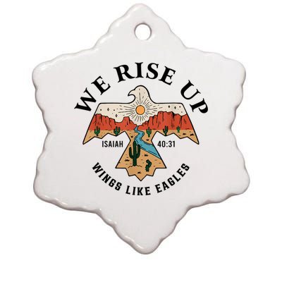 We Rise Up Wings Like Eagles Ceramic Star Ornament