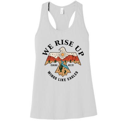 We Rise Up Wings Like Eagles Women's Racerback Tank