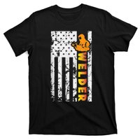 Welder Retro Vintage USA American Flag Welder Funny Welding T-Shirt