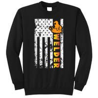 Welder Retro Vintage USA American Flag Welder Funny Welding Tall Sweatshirt