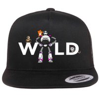 Wild Retro Vintage Robotic Robot Art Science & Math Boy Flat Bill Trucker Hat