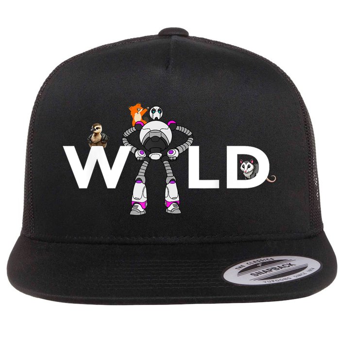 Wild Retro Vintage Robotic Robot Art Science & Math Boy Flat Bill Trucker Hat