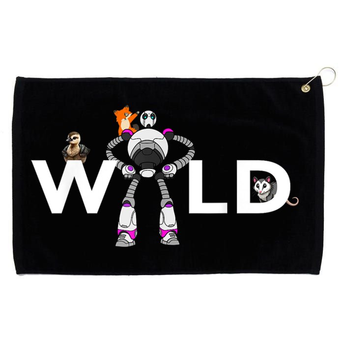 Wild Retro Vintage Robotic Robot Art Science & Math Boy Grommeted Golf Towel