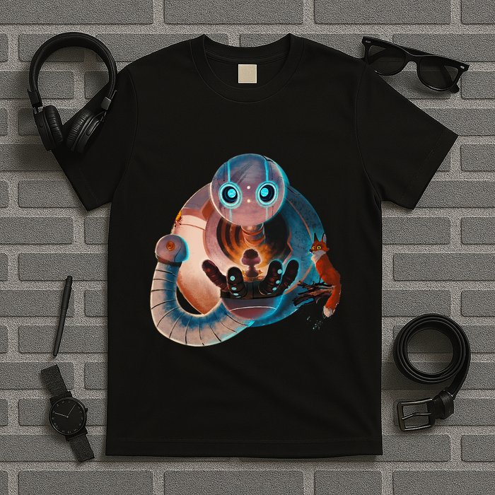 Wild Retro Vintage Robotic Robot Art Science & Math T-Shirt