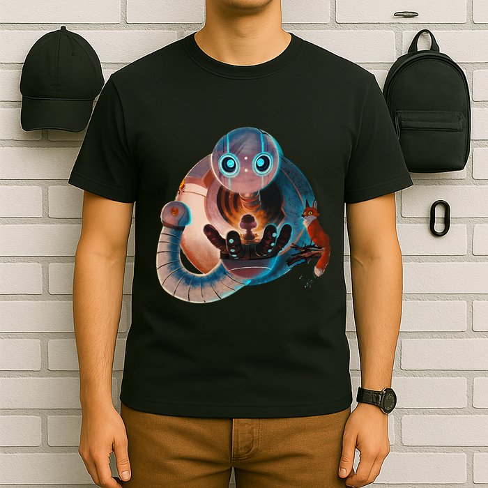 Wild Retro Vintage Robotic Robot Art Science & Math T-Shirt