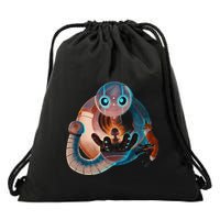 Wild Retro Vintage Robotic Robot Art Science & Math Drawstring Bag