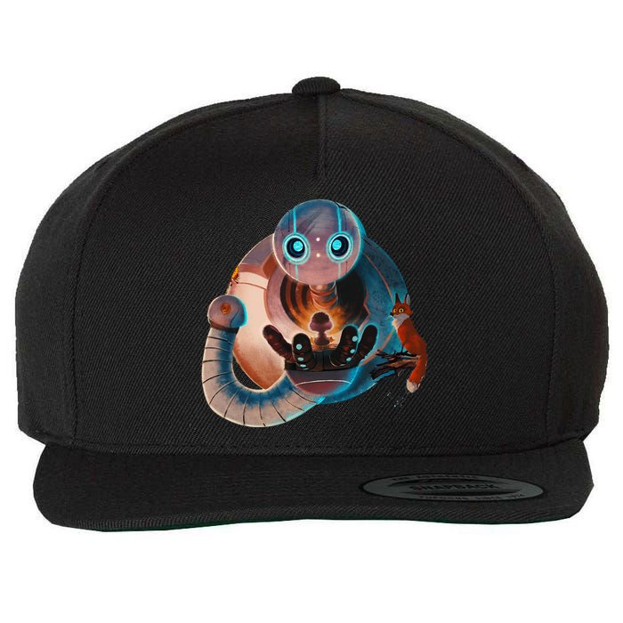 Wild Retro Vintage Robotic Robot Art Science & Math Wool Snapback Cap