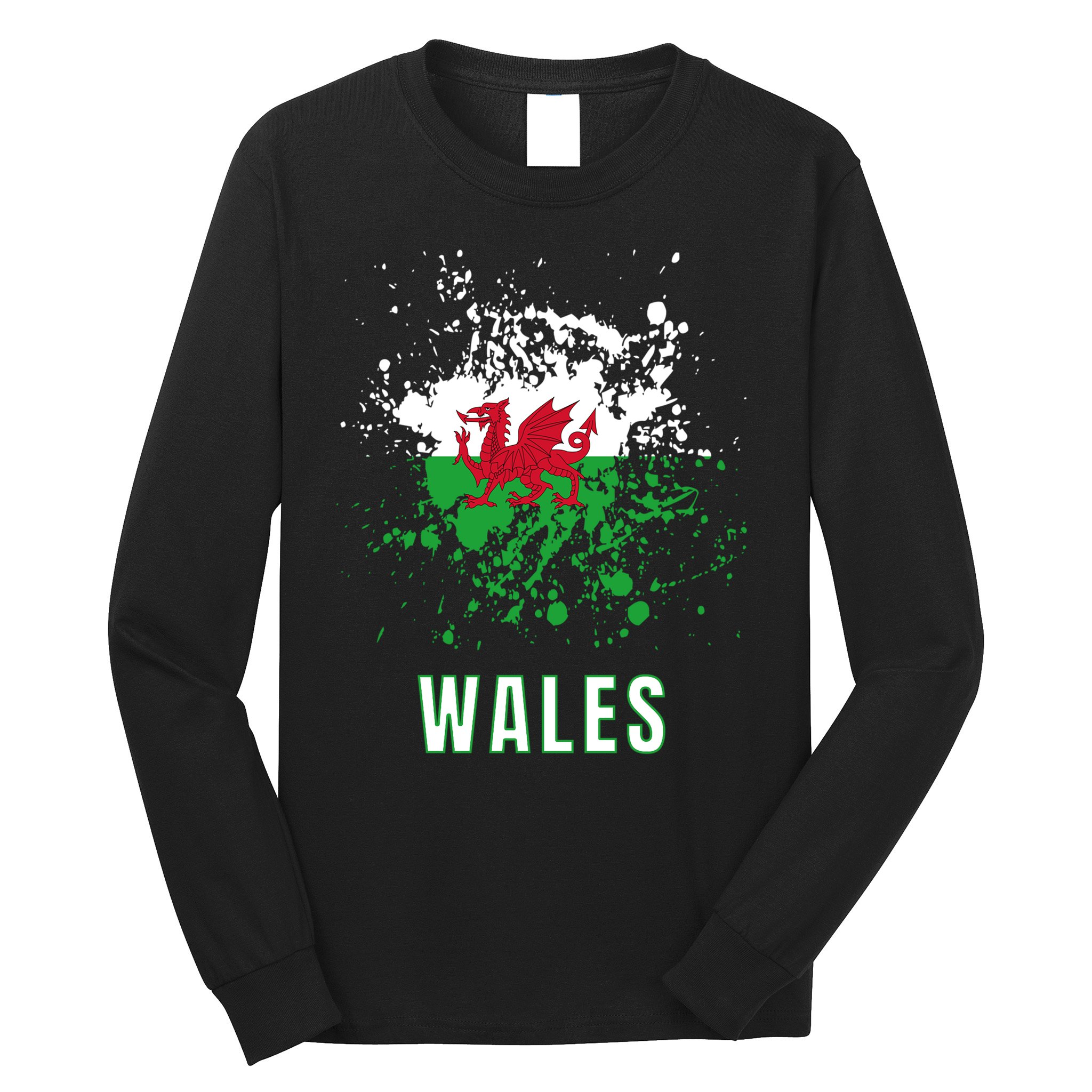 Wales Retro Vintage Watercolors Sport Long Sleeve Shirt