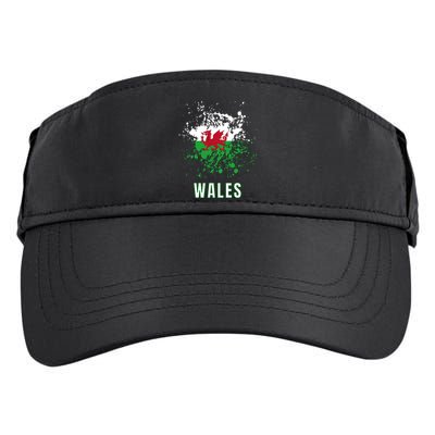 Wales Retro Vintage Watercolors Sport Adult Drive Performance Visor