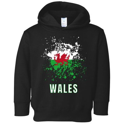 Wales Retro Vintage Watercolors Sport Toddler Hoodie