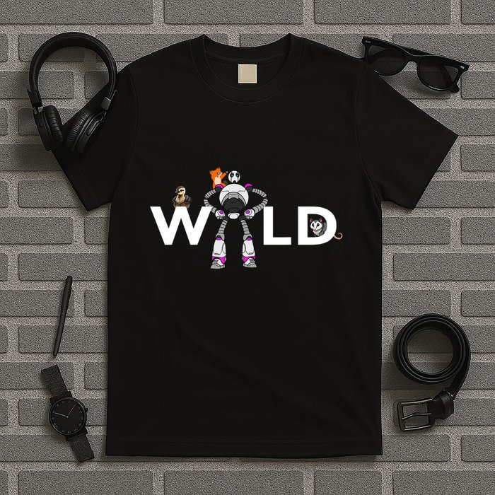 Wild Retro Vintage Robotic Robot Art Science & Math T-Shirt