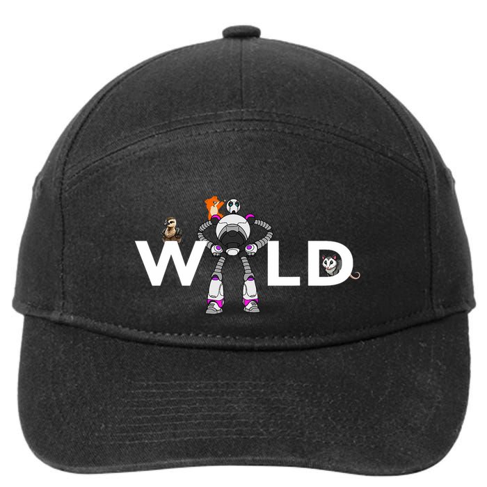 Wild Retro Vintage Robotic Robot Art Science & Math 7-Panel Snapback Hat