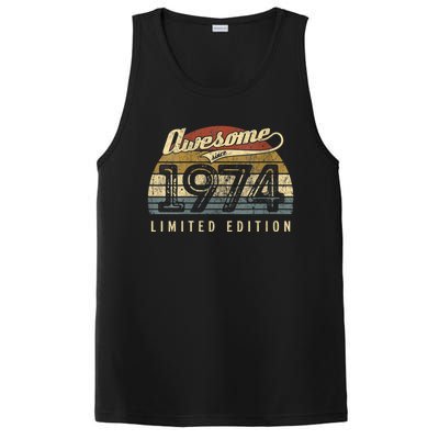 Womens Retro Vintage 1974 Limited Edition 48th Birthday 48 Year Old VNeck PosiCharge Competitor Tank