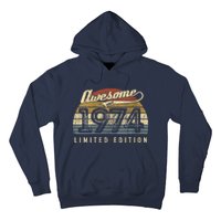 Womens Retro Vintage 1974 Limited Edition 48th Birthday 48 Year Old VNeck Hoodie