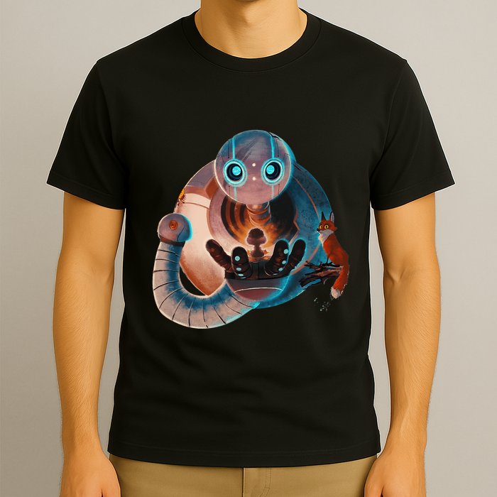 Wild Retro Vintage Robotic Robot Art Science & Math T-Shirt