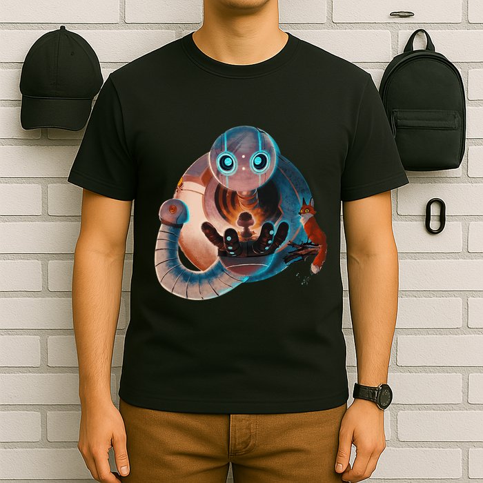 Wild Retro Vintage Robotic Robot Art Science & Math T-Shirt