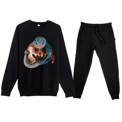 Wild Retro Vintage Robotic Robot Art Science & Math Premium Crewneck Sweatsuit Set