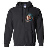 Wild Retro Vintage Robotic Robot Art Science & Math Full Zip Hoodie