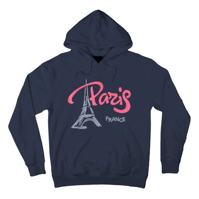 Women's Rhinestone & Vinyl Fitted Tight Pink Paris Eiffel Hoodie