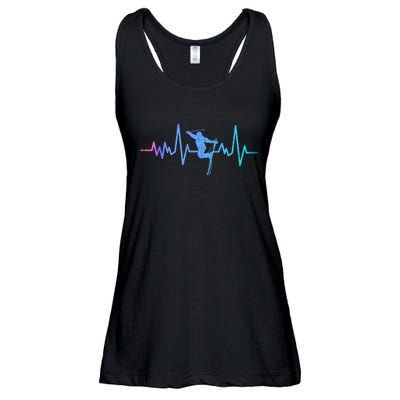 Womens Retro Vintage Skiing Heartbeat Ski Lover Funny Skiers Gifts Ladies Essential Flowy Tank